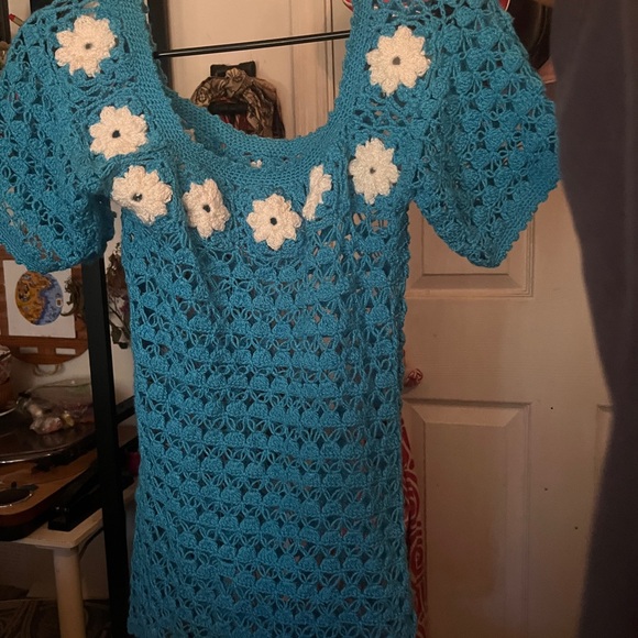 VINTAGE Crochet Mini Dress - Picture 4 of 5